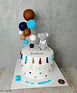 Balonlu Sevimli Fil Pasta