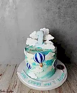 İlk Yaşım Uçan Balon Pasta