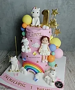 Alternative view of Unicorn Sevimli Kız Pasta